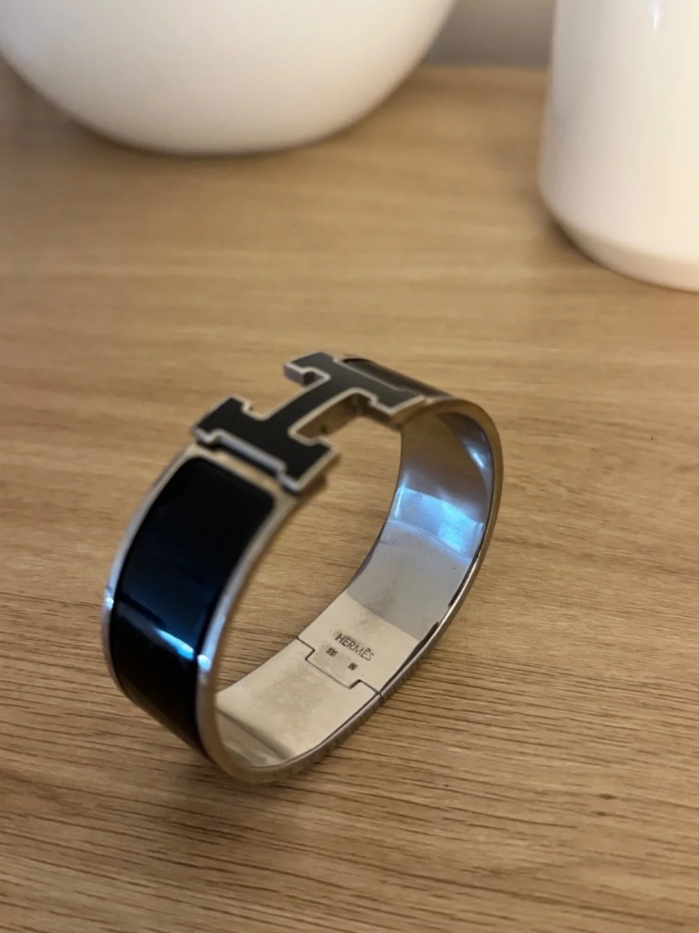 Hermès Enamel Clic Clac H Bangle Bracelet